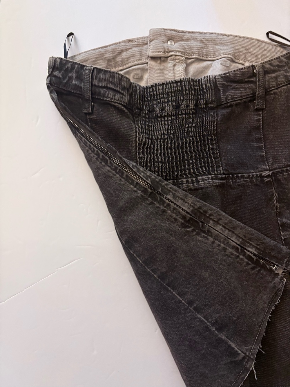 Zara Black Washed  Strapless Denim Yop - Picture 4 of 9